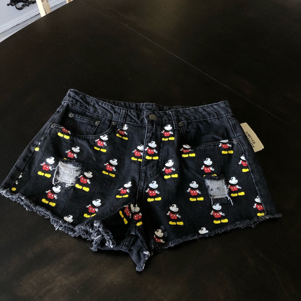 Mickey Mouse cut off shorts